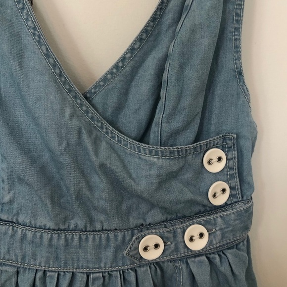 UO Anita Button Wrap Chambray Romper - Picture 5 of 7
